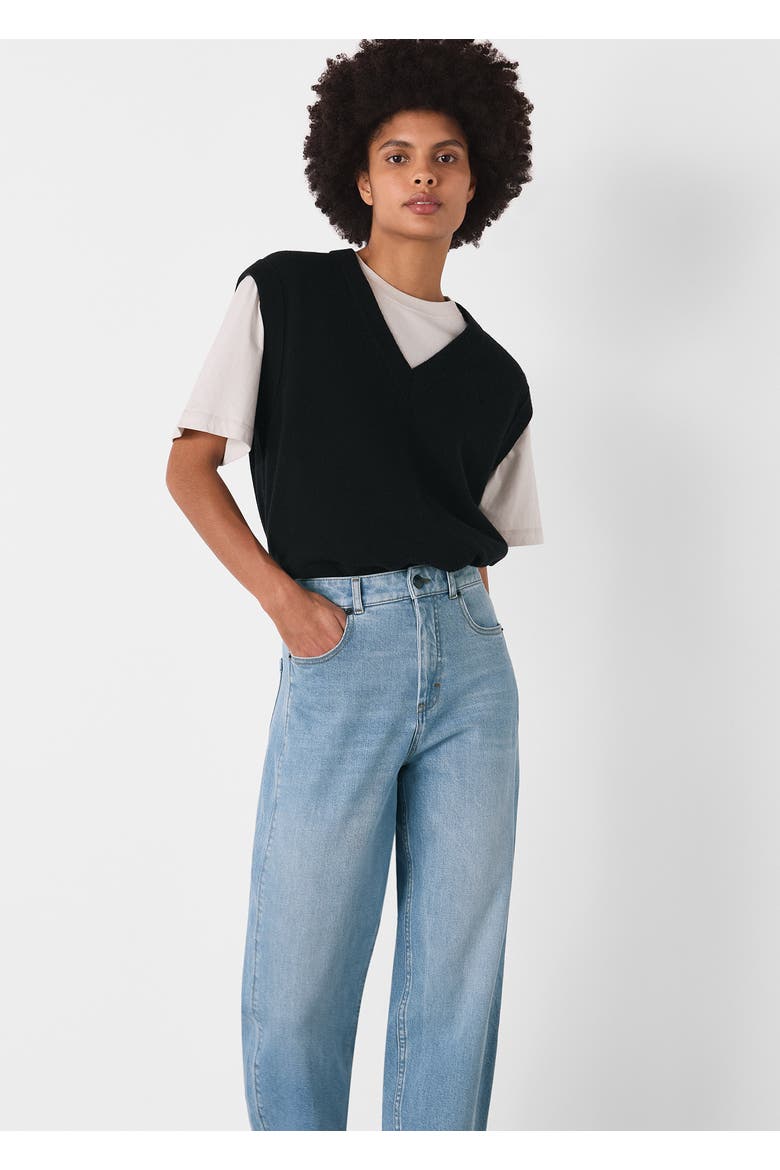 Stretch Barrel Leg Jean, Alternate, color, Light Wash