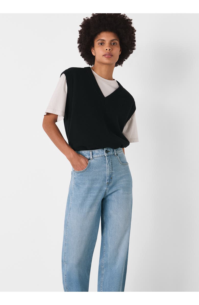 Whistles Stretch Barrel Leg Jean, Alternate, color, Light Wash
