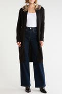 Madden Girl Faux Fur Collar Cardigan Duster