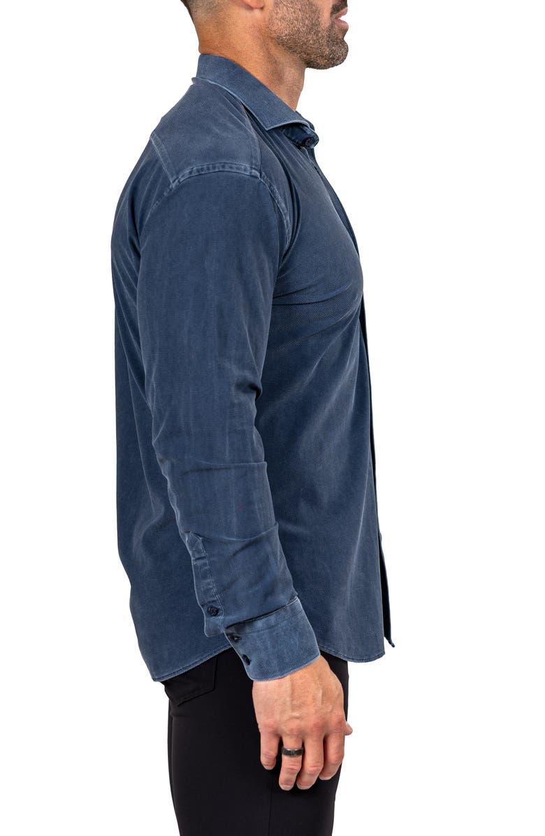 Maceoo Eins Marthy Contemporary Fit Button-Up Shirt, Alternate, color, Blue