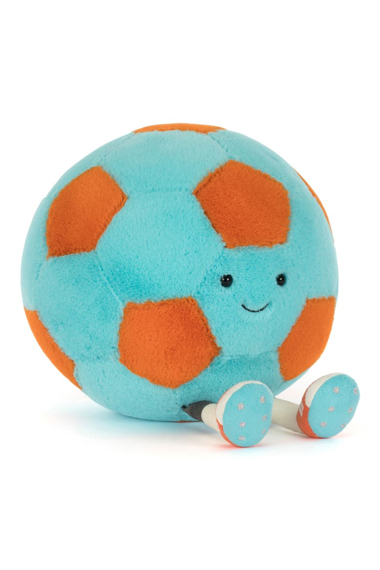 Amuseables Jellycat Soccer Ball Large Plushie, Main, color, TURQUOISE MULTI