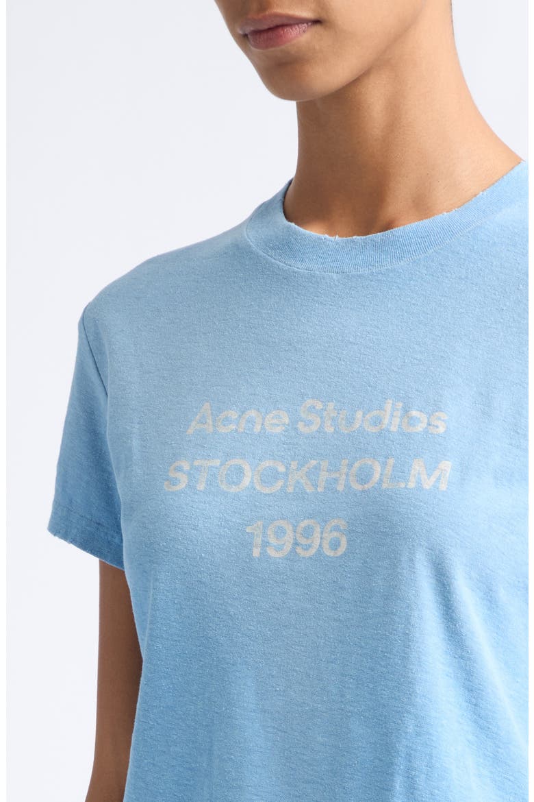Etza U 1996 Strayed Logo Cotton & Hemp Graphic T-Shirt, Alternate, color, CORNFLOWER BLUE