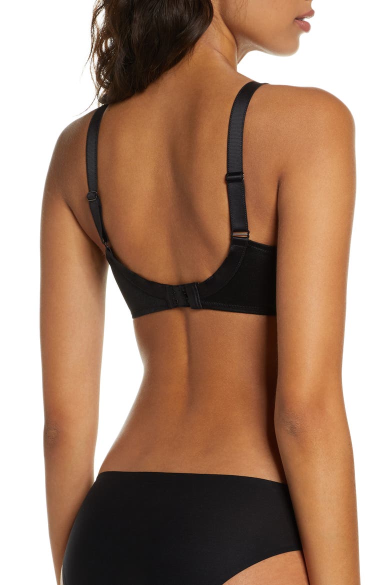 Hedona Underwire Minimizer Contour Bra, Alternate, color, BLACK