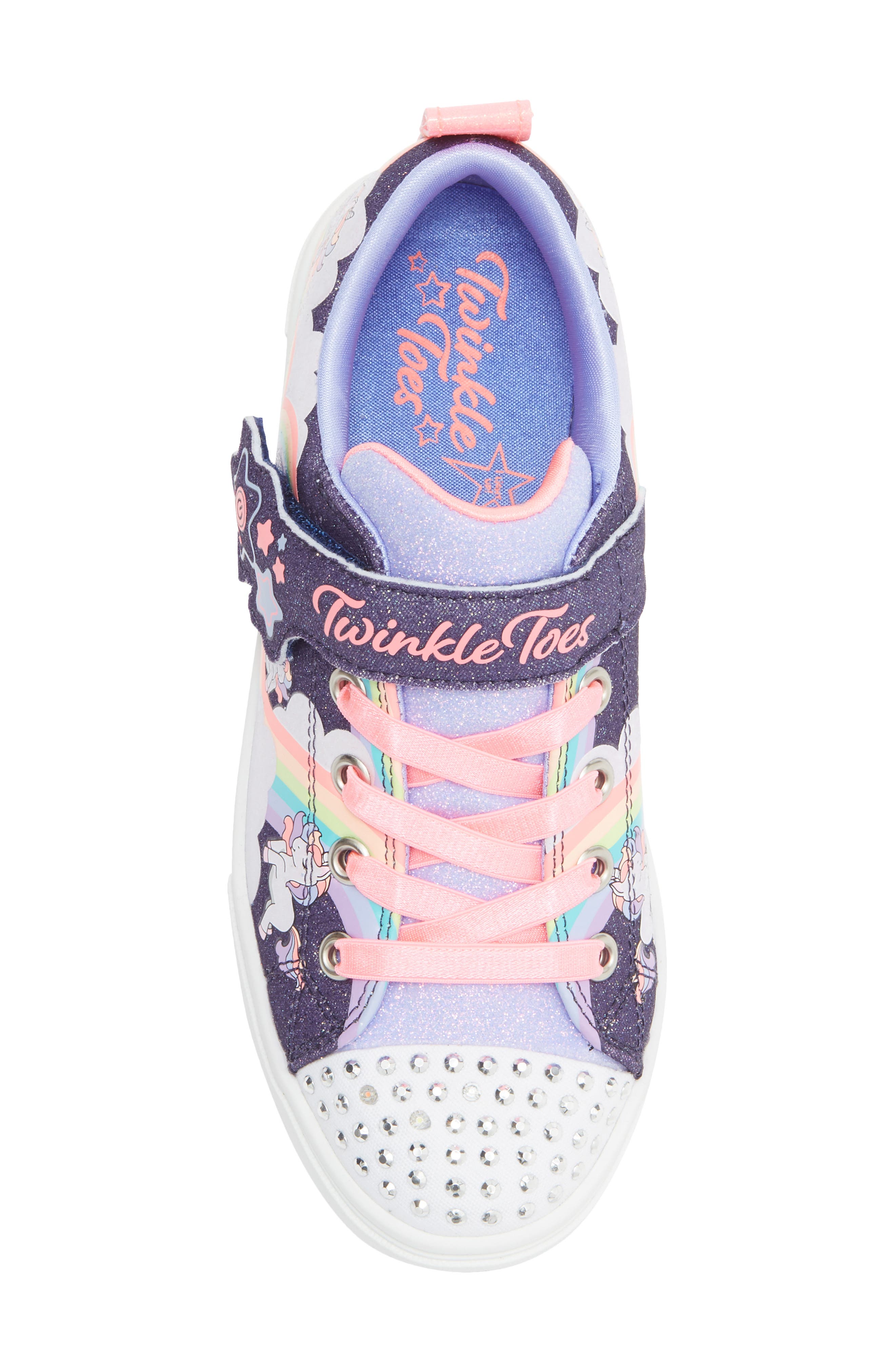 SKECHERS Kids' Twinkle Sparks Light-Up Sneaker, Alternate, color, Navy