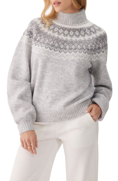 Caryn Fair Isle Mock Neck Sweater