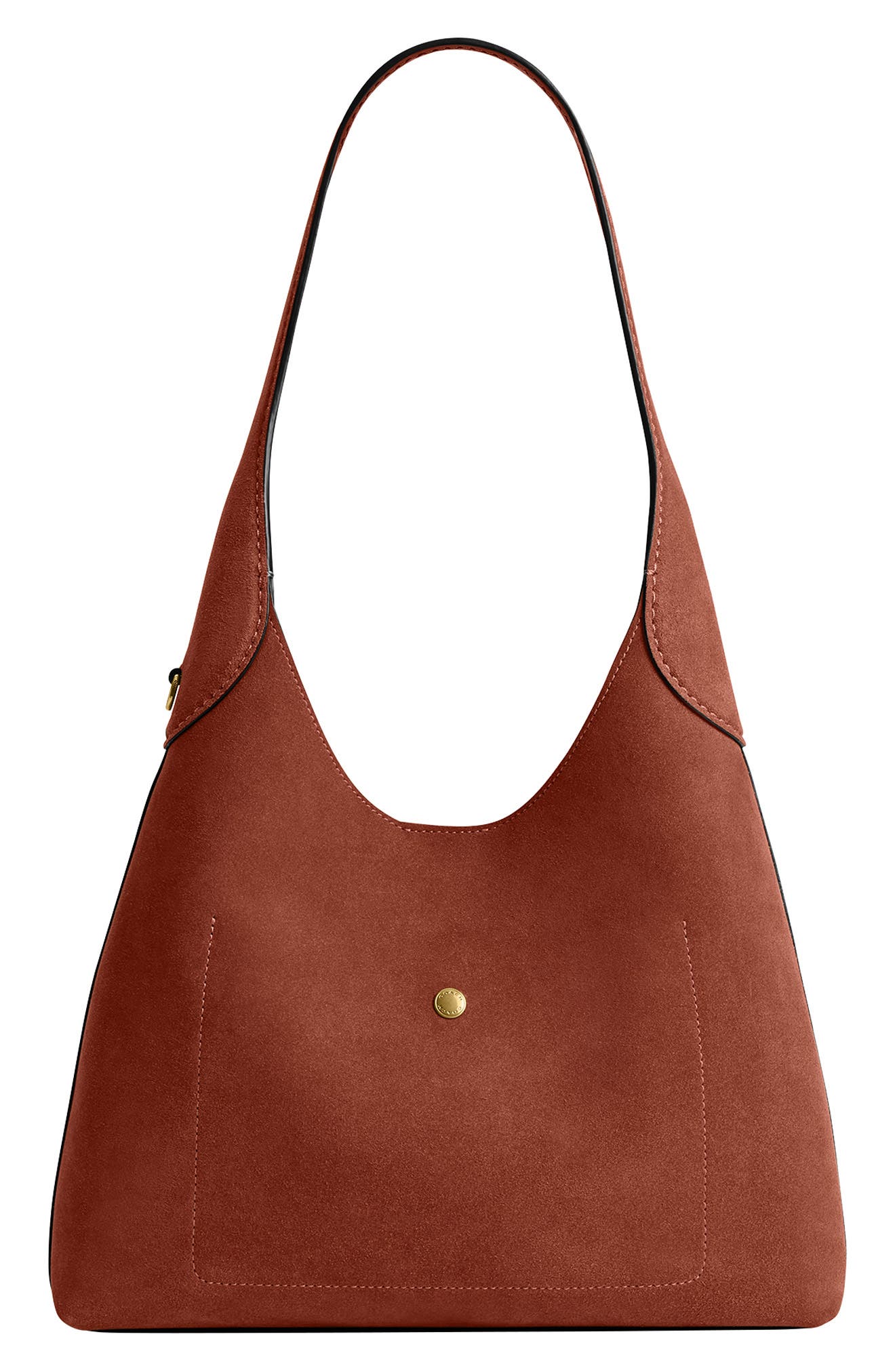 COACH Brooklyn 28 Suede Shoulder Bag, Alternate, color, Clay