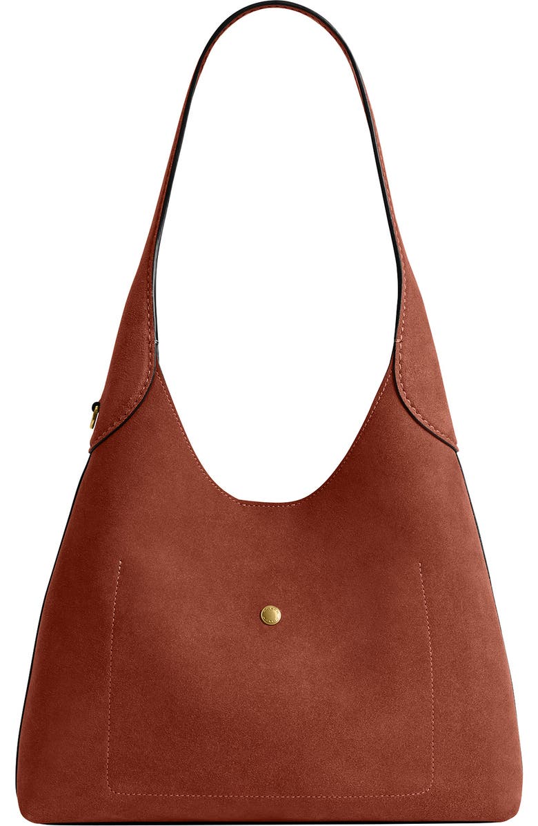 COACH Brooklyn 28 Suede Shoulder Bag, Alternate, color, Clay