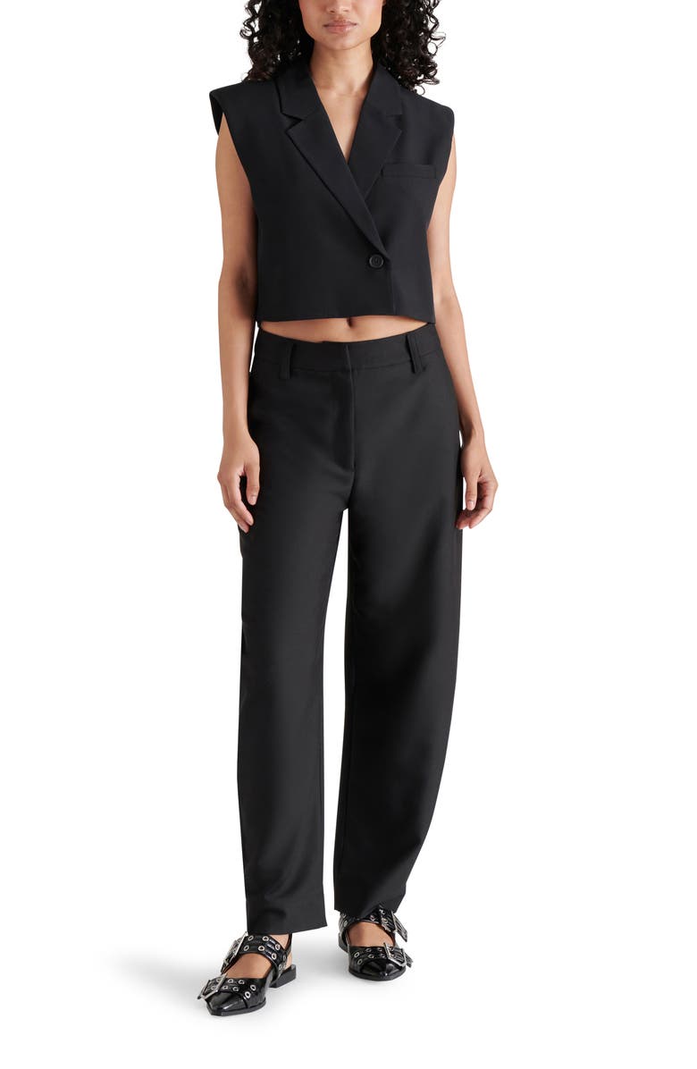 Steve Madden Amour Padded Shoulder Crop Vest, Alternate, color,