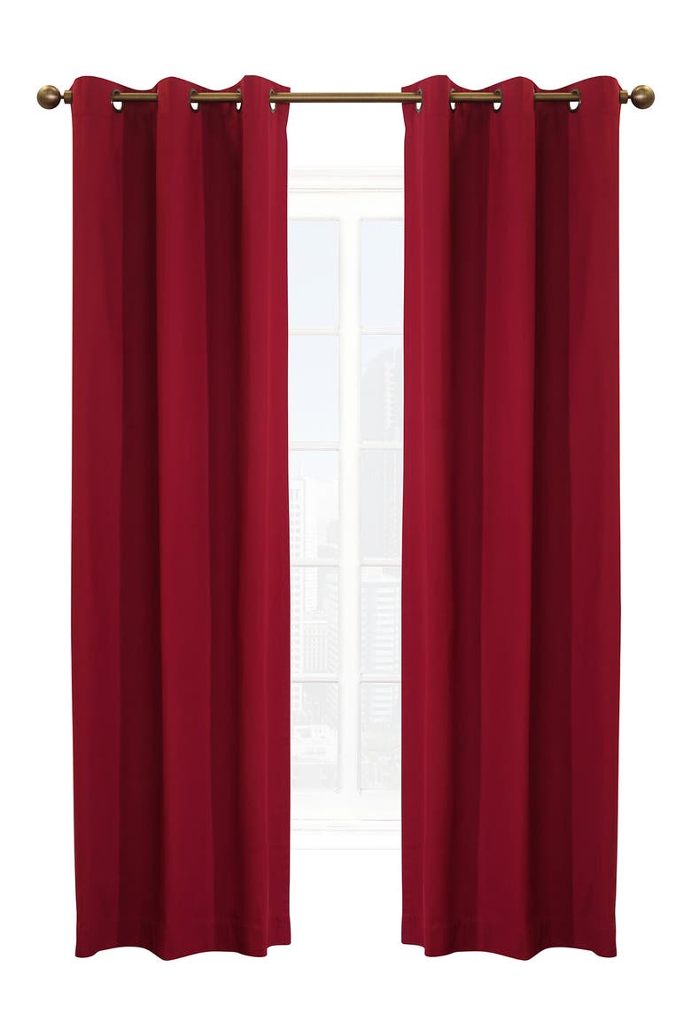 Set of 2 Cotton Curtain Panels, Main, color, BURGUNDY