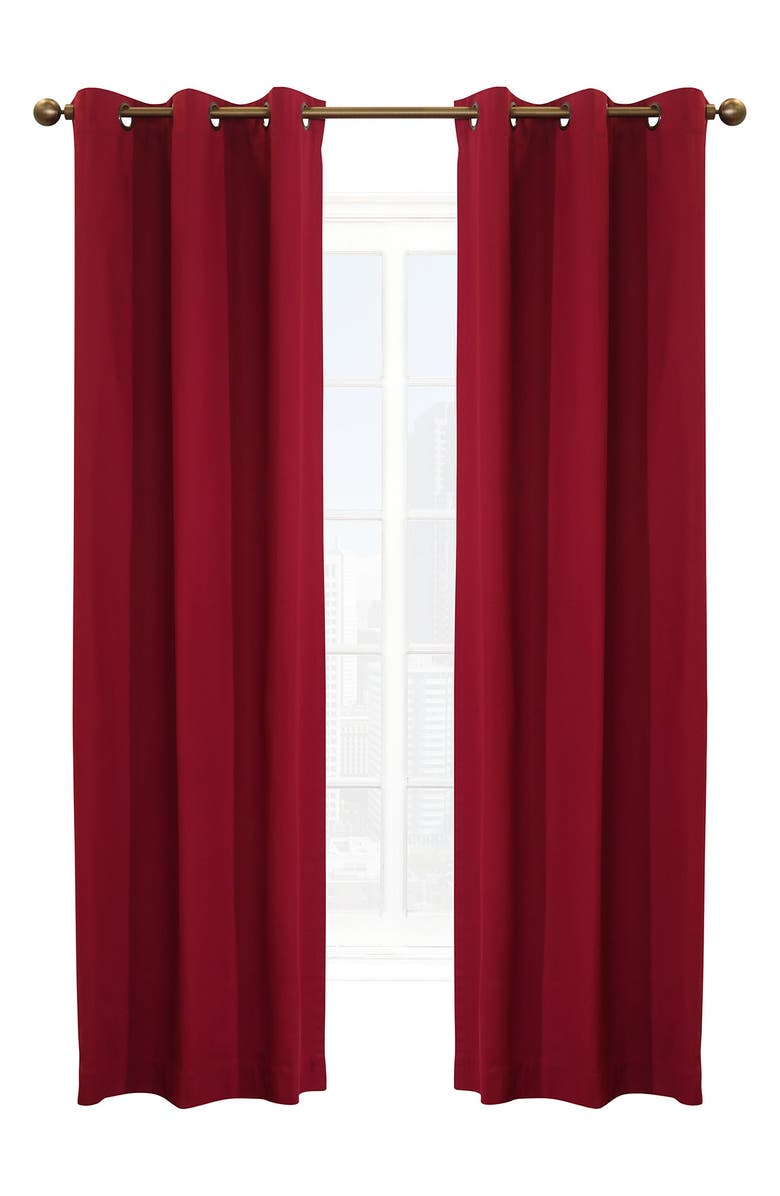 Outdoor Decor by Commonwealth Set of 2 Cotton Curtain Panels, Main, color, Burgundy