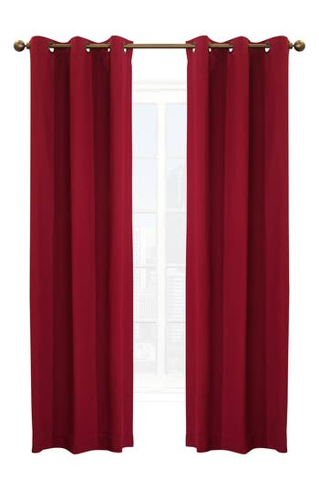 Outdoor Decor By Commonwealth Set Of 2 Cotton Curtain Panels In Burgundy