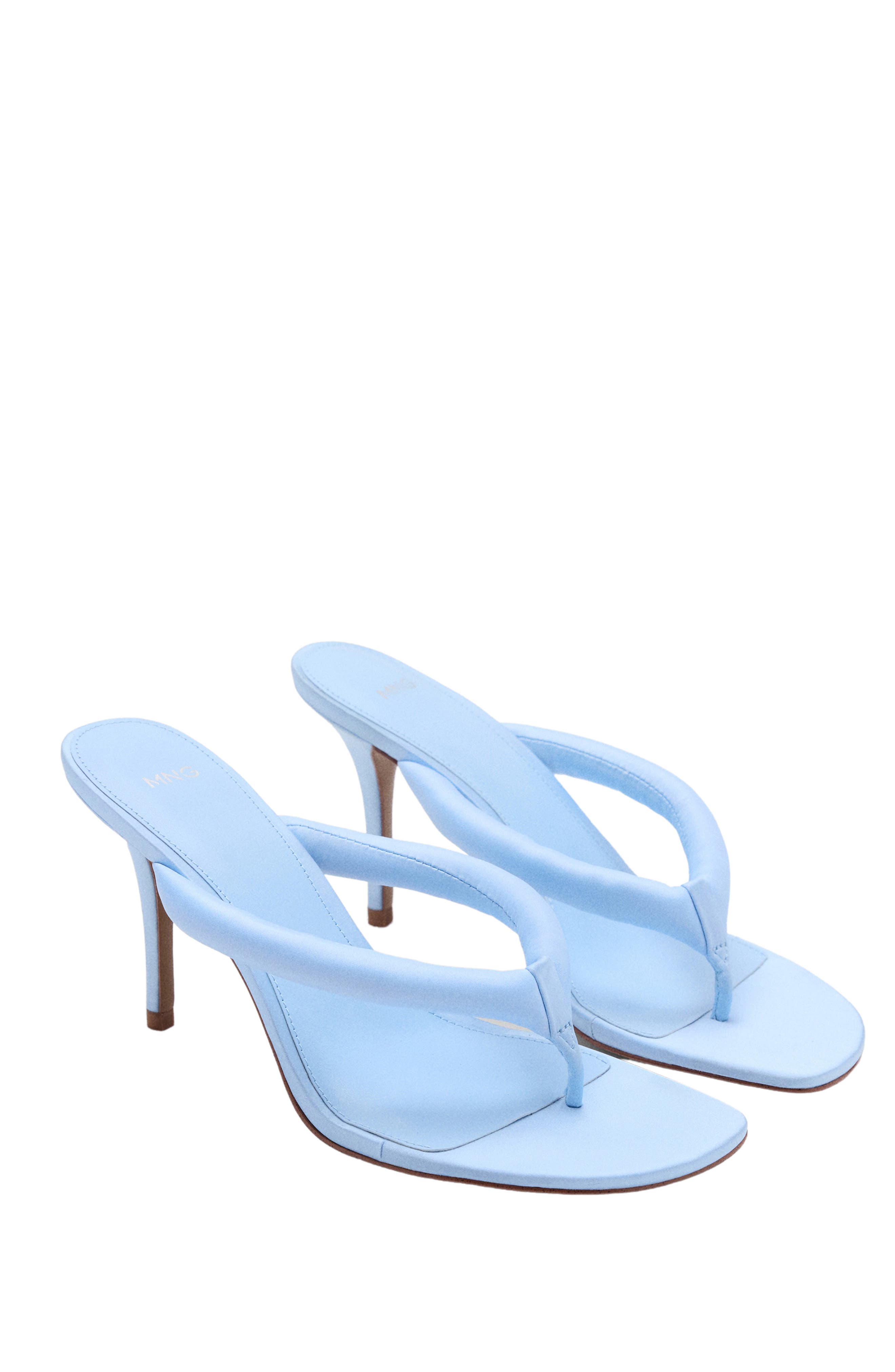 Padded Strap Stiletto Heel Sandal, Main, color, BLUE