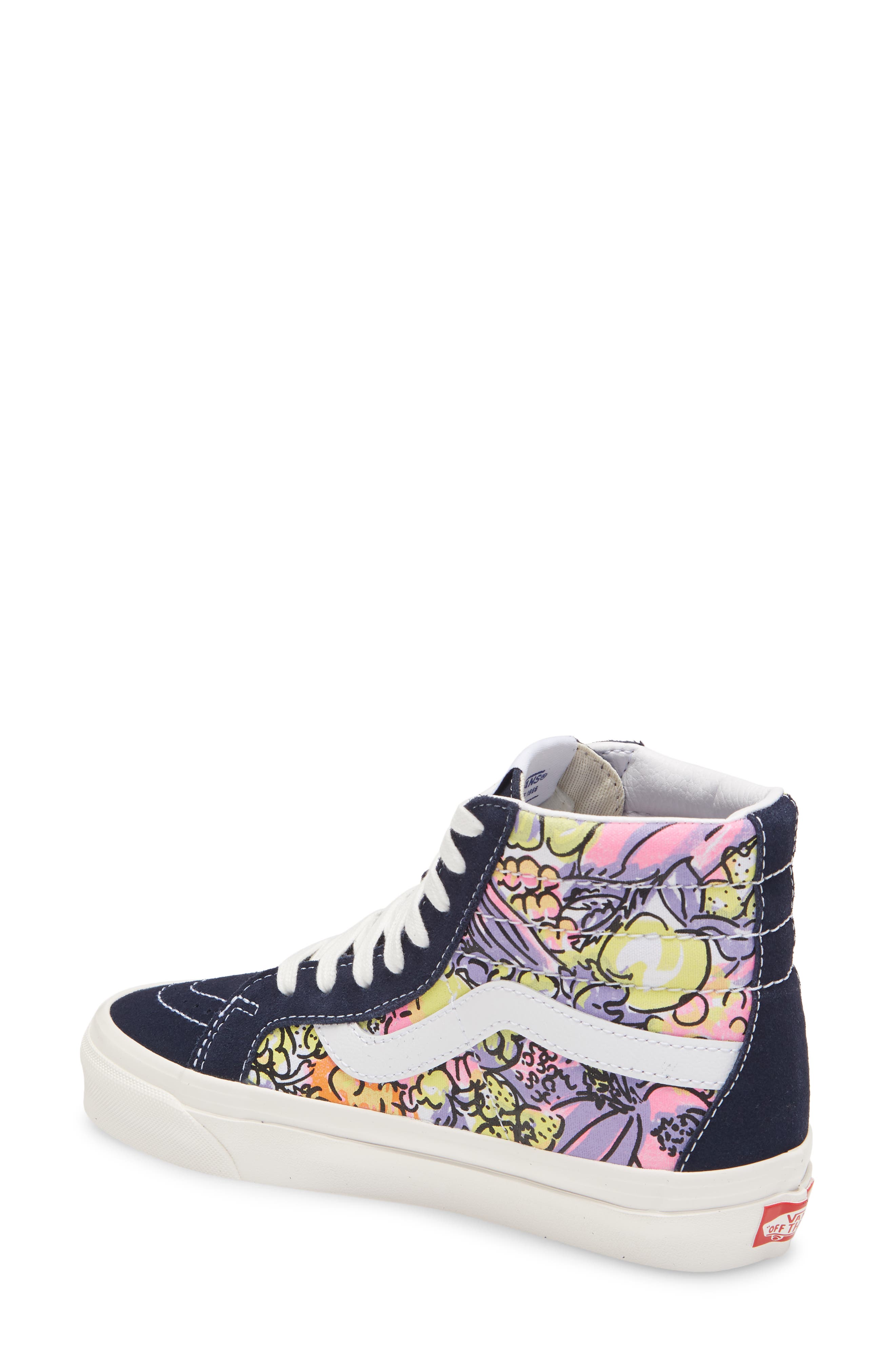 Sk8-Hi 38 DX High Top Sneaker, Alternate, color, PARISIAN NIGHT/ VEGGIES PRINT