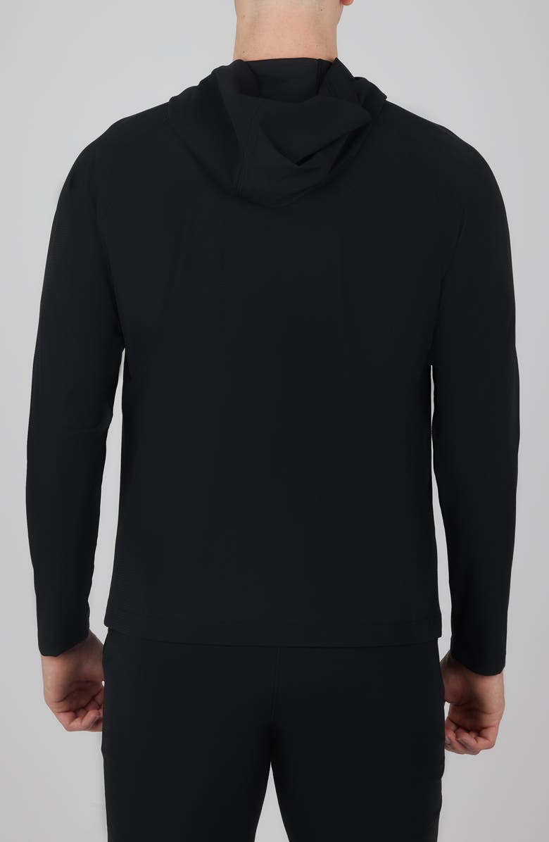 90 DEGREE BY REFLEX Waffle Warp Zip Hoodie, Alternate, color, Black