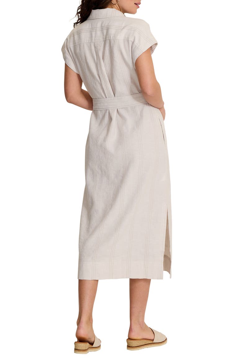 Summer Isle Linen & Cotton Midi Shirtdress, Alternate, color, KHAKI SAND