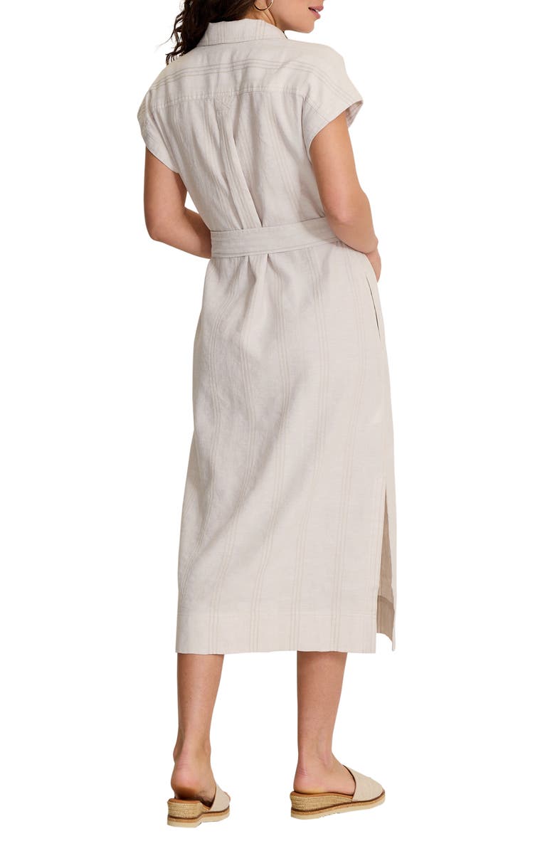 Tommy Bahama Summer Isle Linen & Cotton Midi Shirtdress, Alternate, color, Khaki Sand