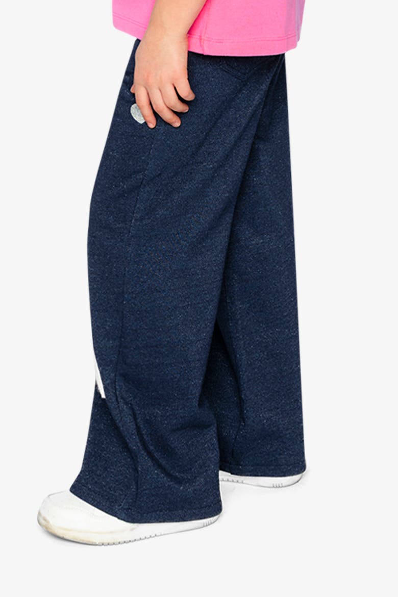 French Terry Playful Relaxed Sparkle Pant, Alternate, color, Navy Blue Denim