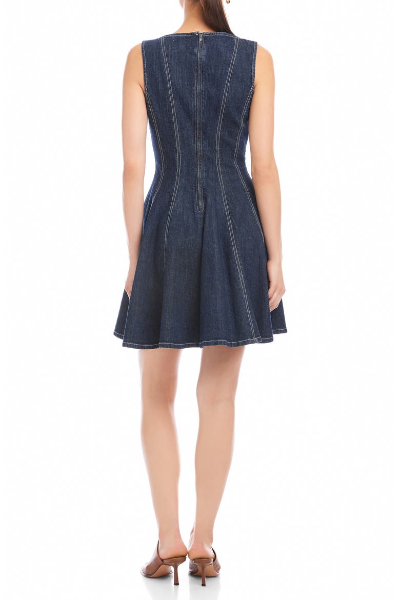 Darla Fit & Flare Denim Minidress, Alternate, color, INDIGO