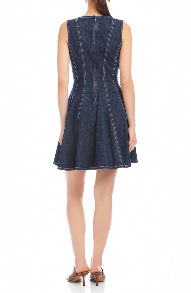 FIFTEEN TWENTY Darla Fit & Flare Denim Minidress, Alternate, color, Indigo