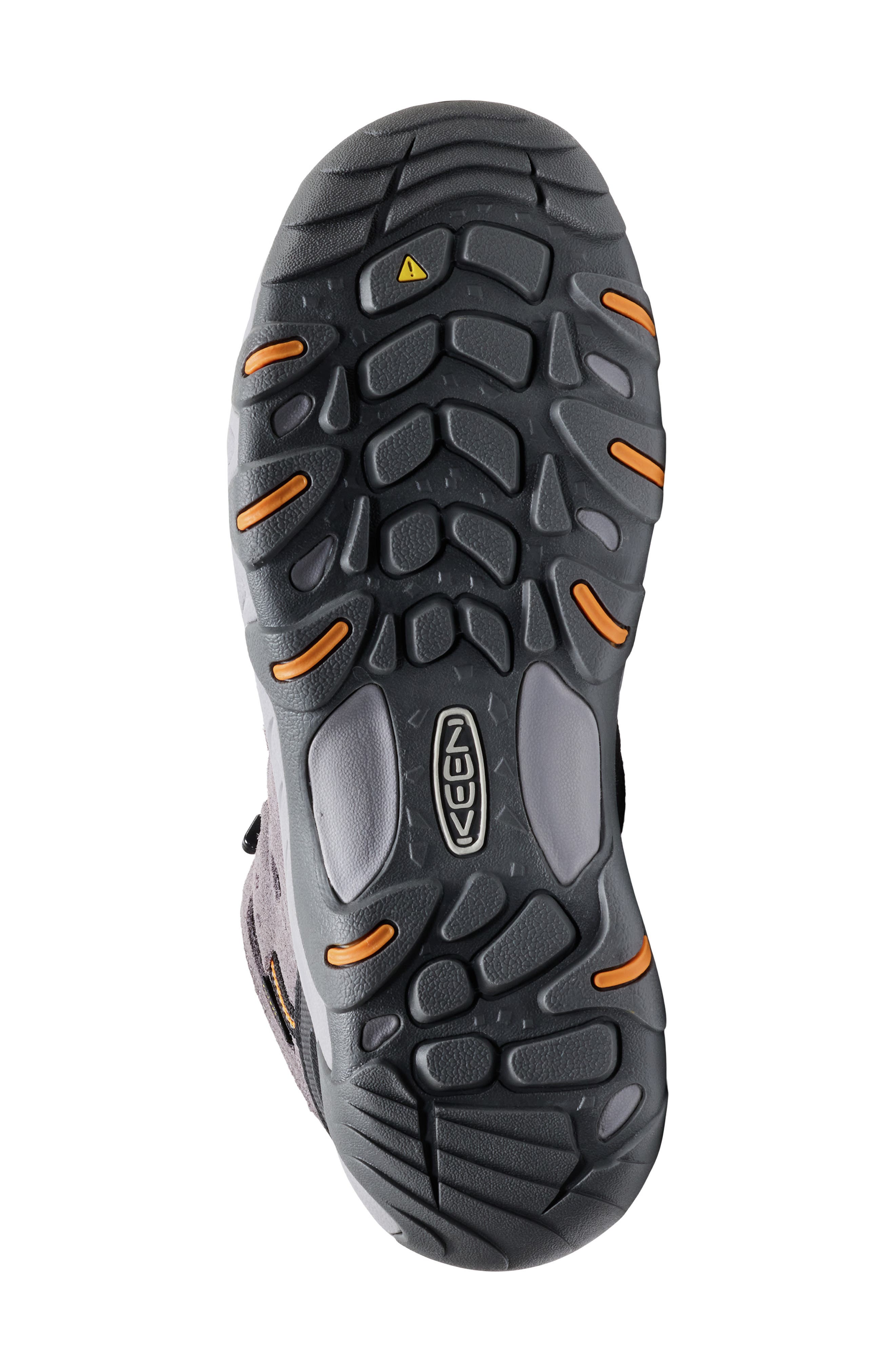 KEEN Headout Waterproof Mid Hiking Shoe, Alternate, color, Magnet/ Orange Pepper