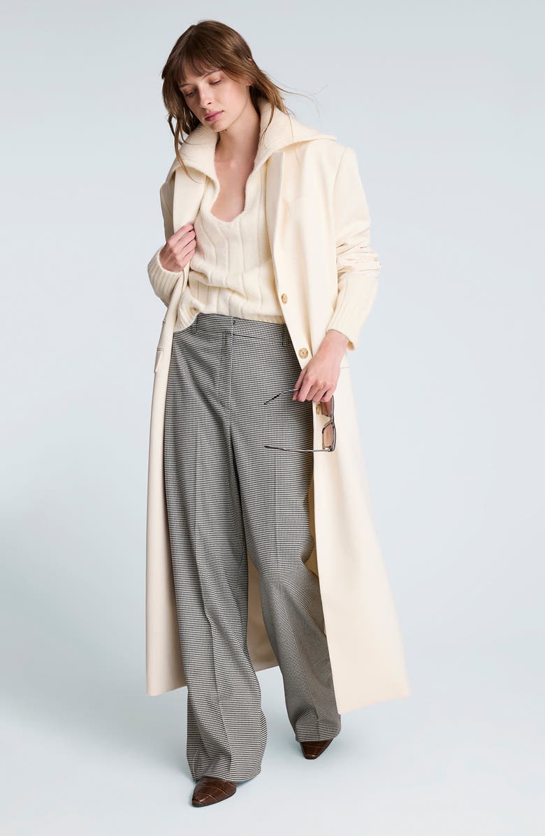 Kenneth Cole Polo Collar Wide Rib Sweter, Alternate, color, Oyster