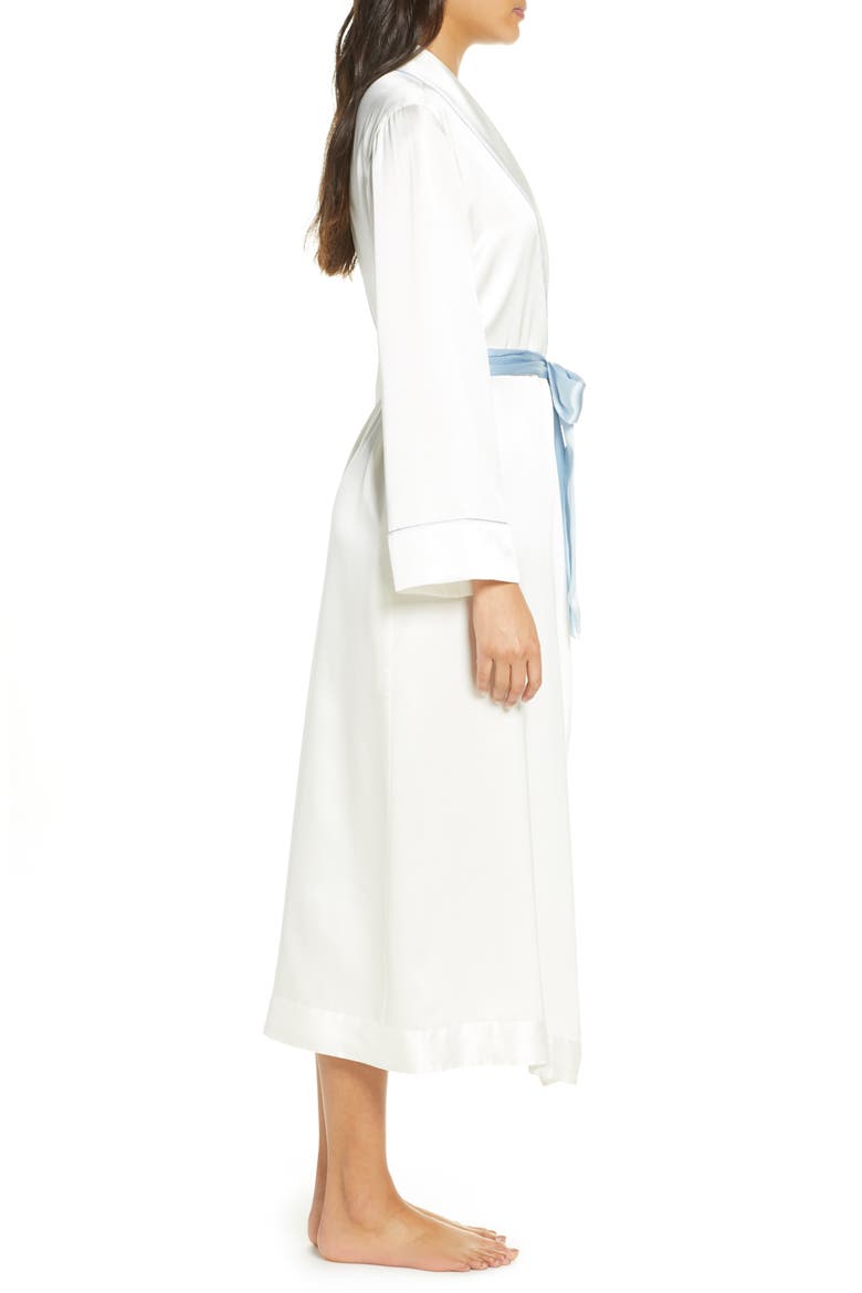 Silk Robe, Alternate, color, IVORY/ BLUE