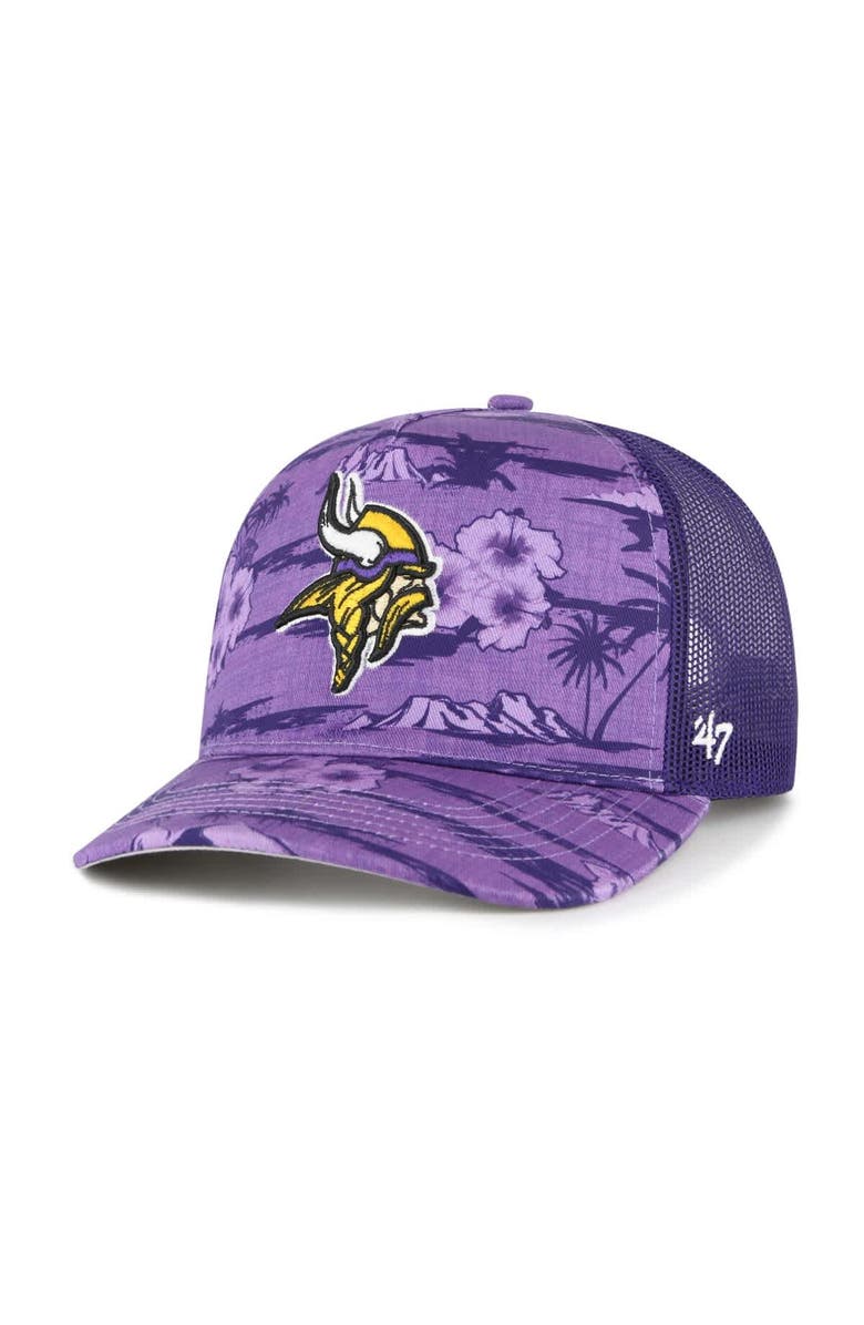 '47 Men's '47 Purple Minnesota Vikings Fiji Trucker Adjustable Hat, Main, color,