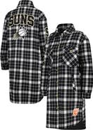 PRO STANDARD Women's Pro Standard White/Black Phoenix Suns Prep Plaid Button-Up Shacket