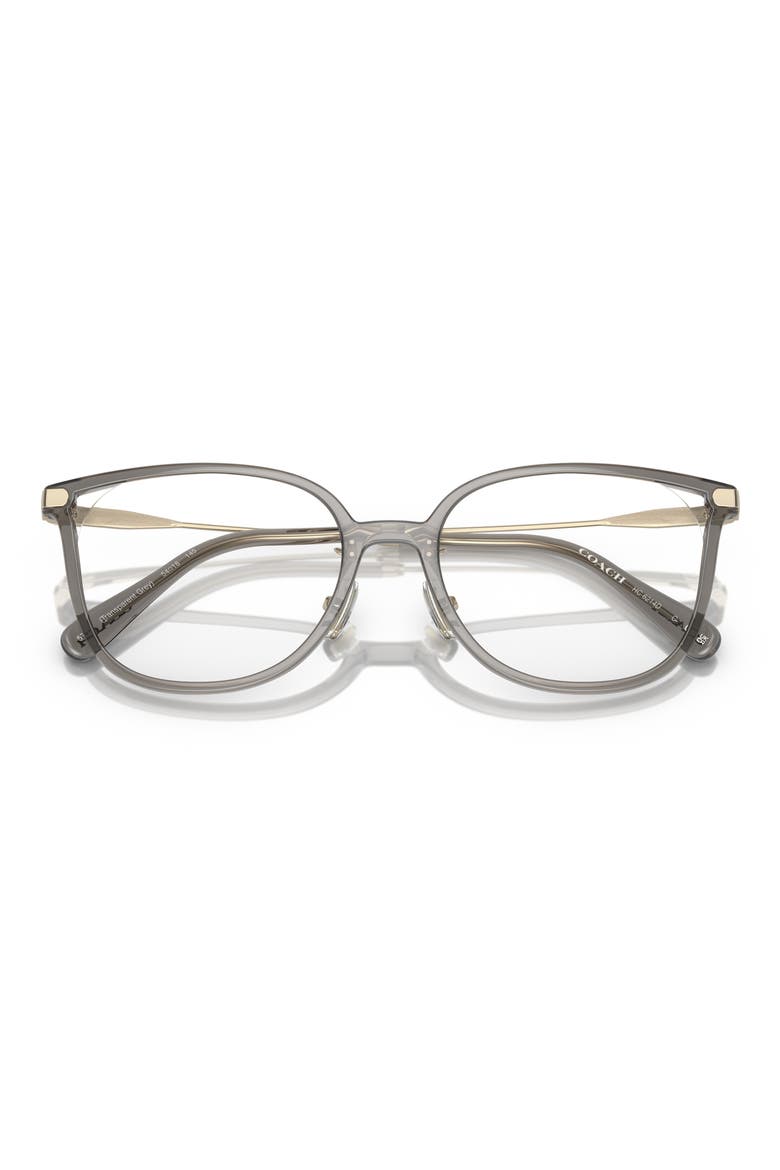 55mm Square Optical Glasses, Alternate, color, TRANSPARENT GREY / DEMO LENS
