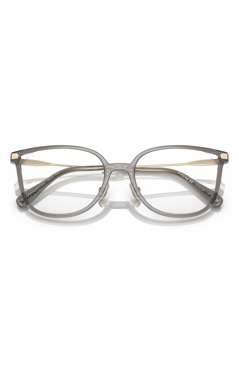 COACH 55mm Square Optical Glasses, Alternate, color, Transparent Grey / Demo Lens
