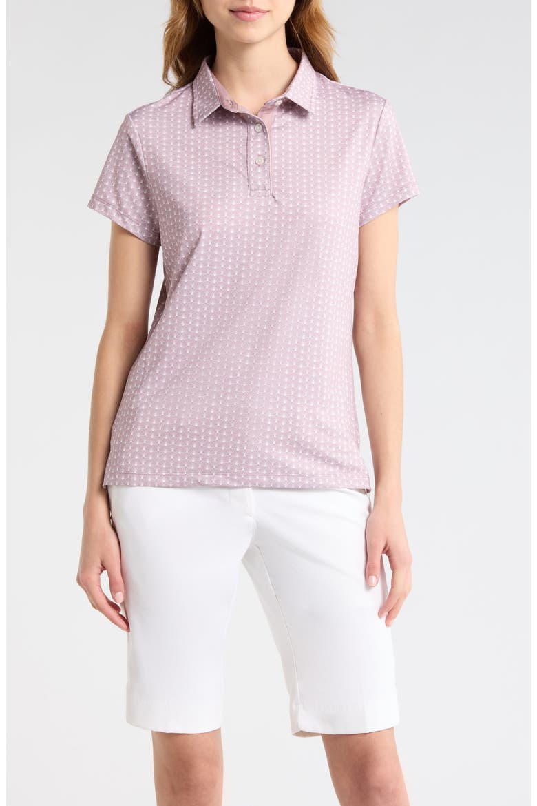 Lauren Print Golf Polo, Main, color, MAUVE