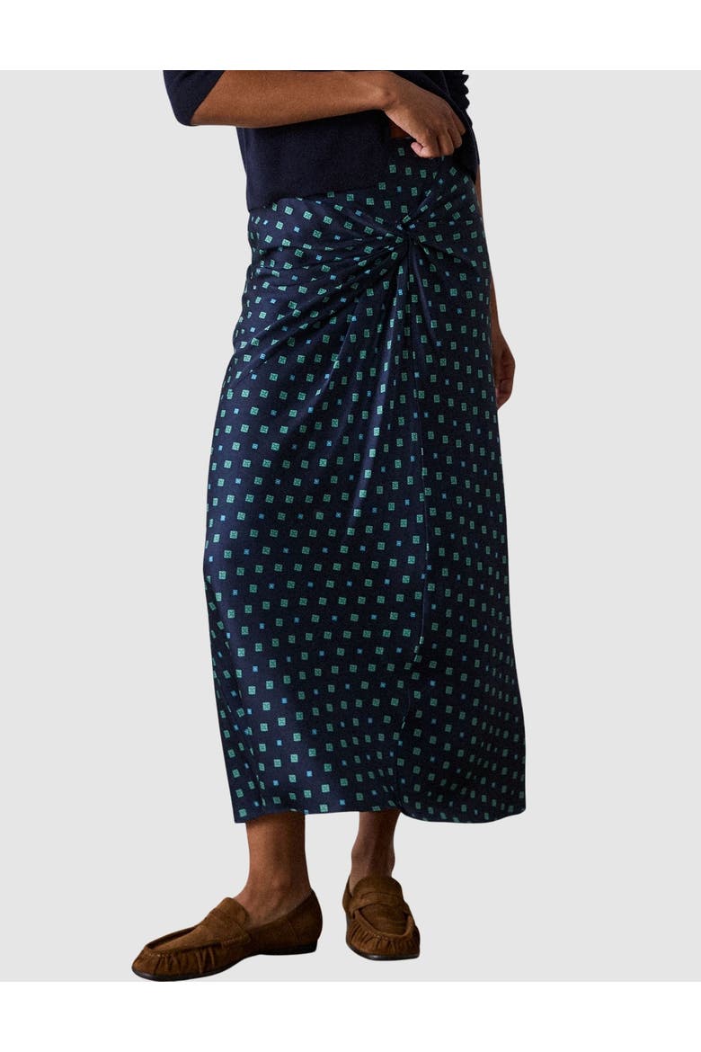 Diamond Geo Twist Midi Skirt, Main, color, Navy/Multi