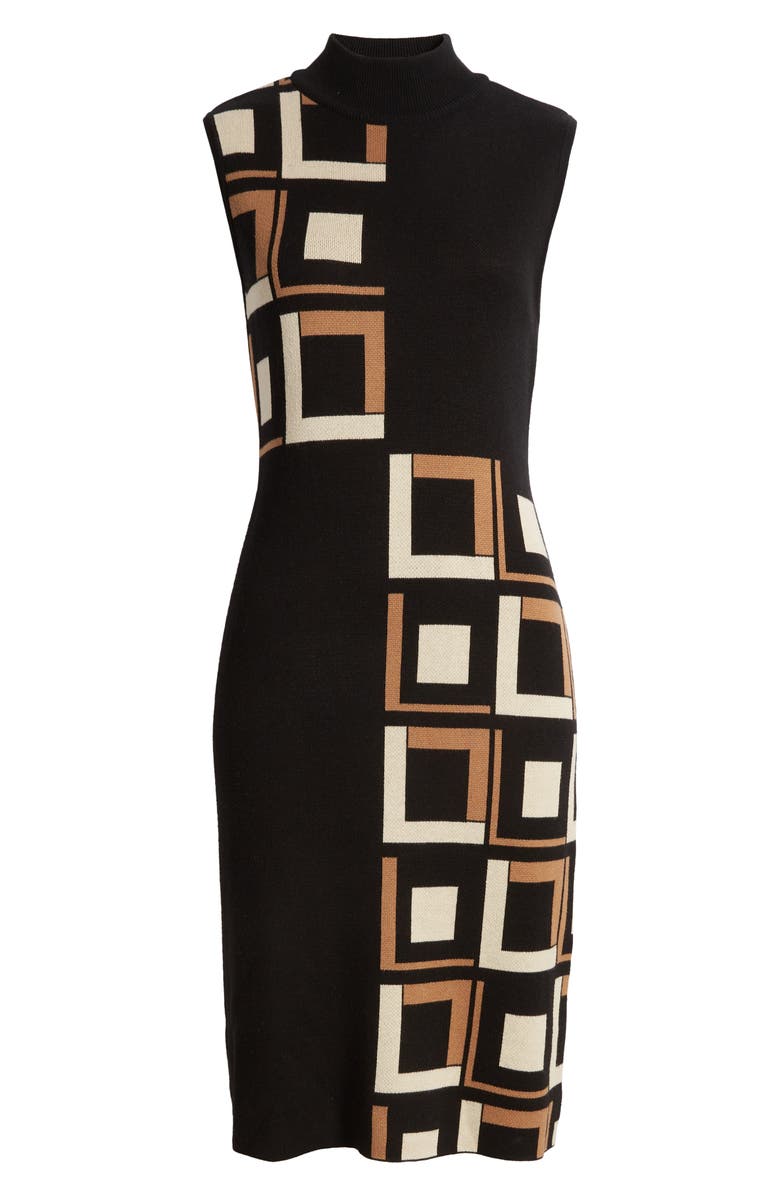 Anne Klein Inverted Square Mock Neck Sweater Dress, Alternate, color,