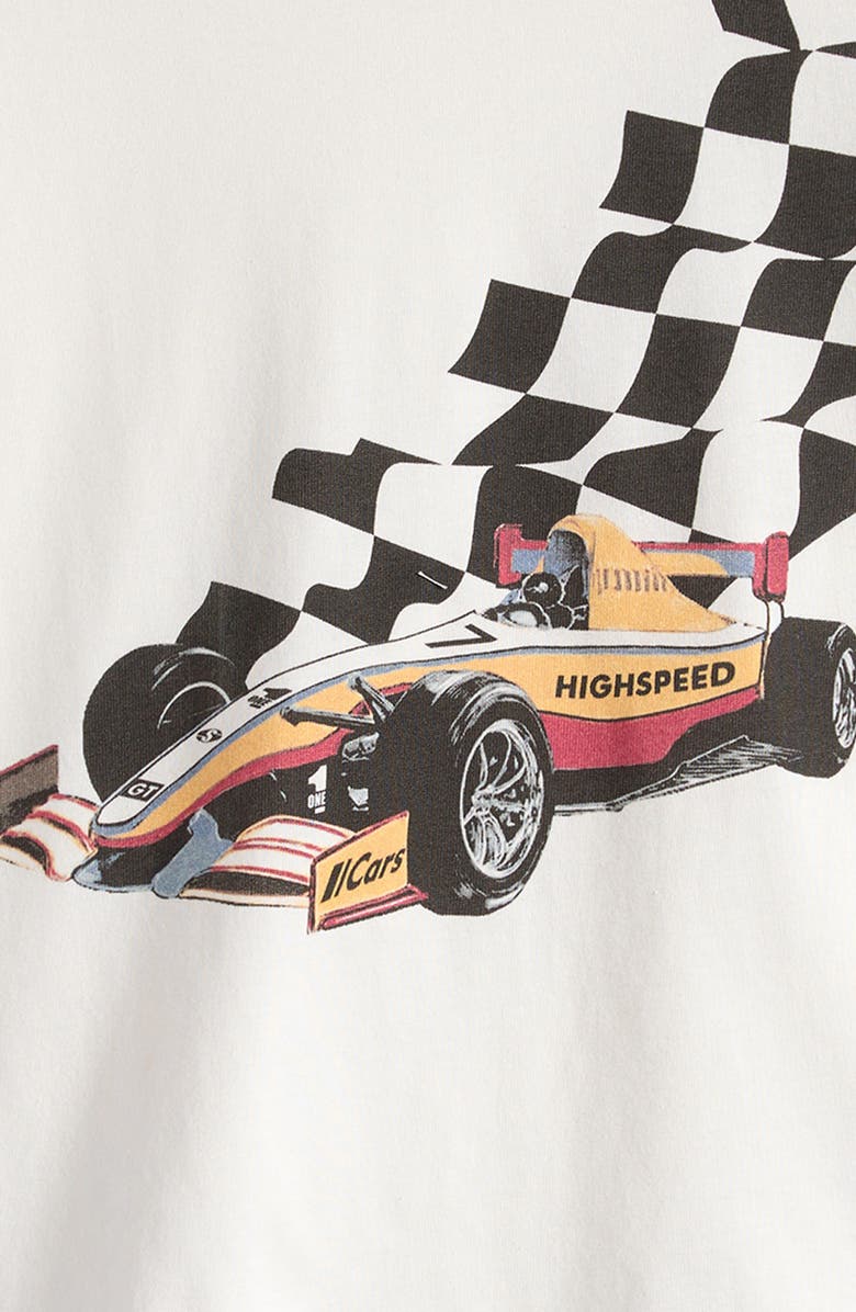 MILES THE LABEL Kids' Grand Prix Organic Cotton Graphic T-Shirt, Alternate, color, Off White