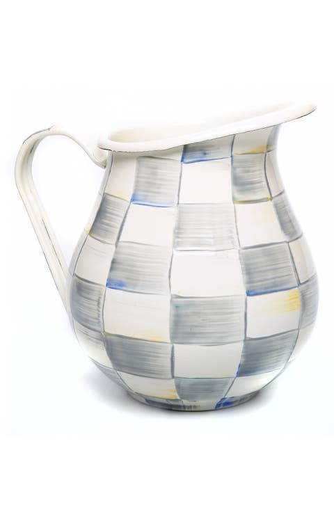Sterling Check Enameled Steel 3-Quart Pitcher
