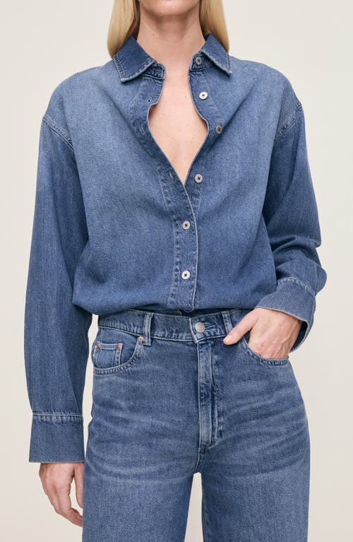 Dl1961 Faye Oversize Denim Button-up Shirt In Blue