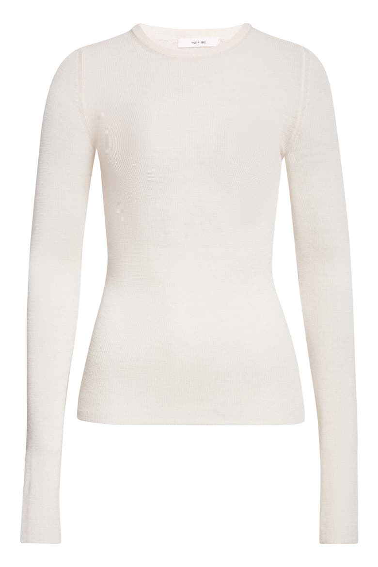 Joan Rib Extrafine Merino Wool Sweater, Alternate, color, BUTTER