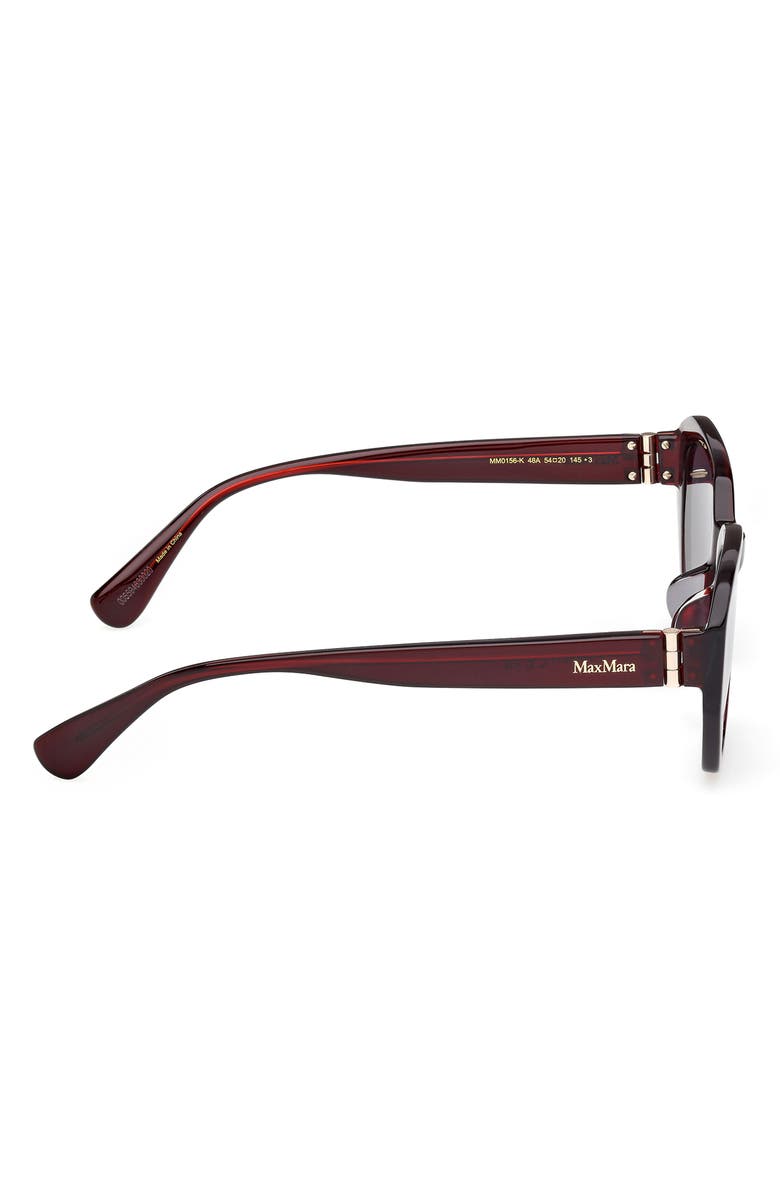 Max Mara 54mm Round Sunglasses, Alternate, color, Shiny Bordeaux / Smoke