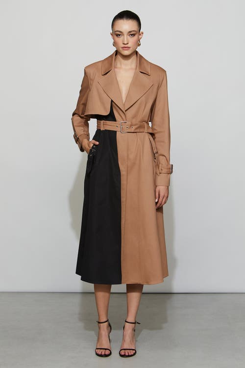 Et Ochs Ryder Trench Coat In Camel/black