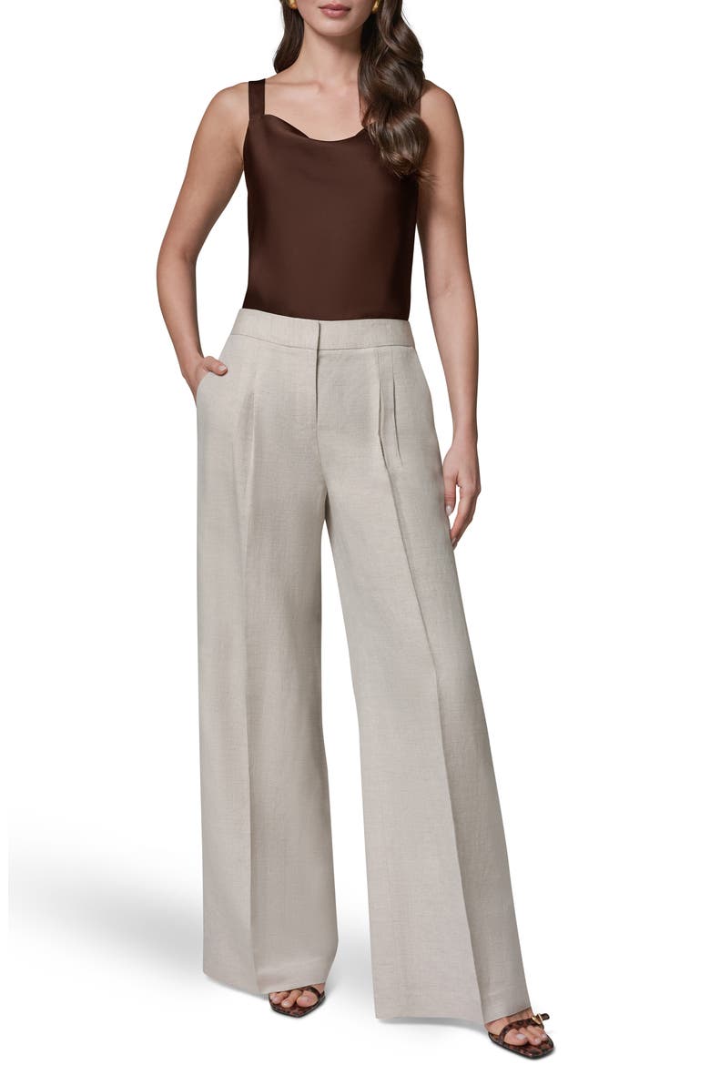 High Waist Wide Leg Pants, Alternate, color, FLAX