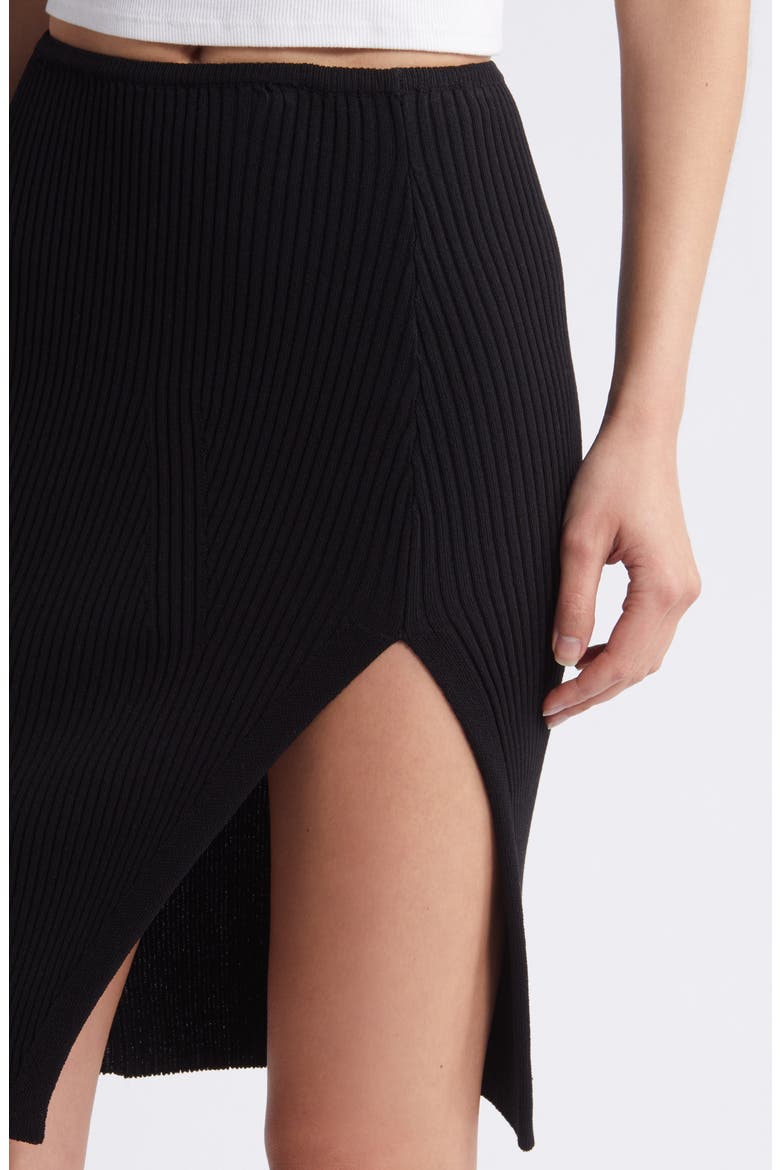 Rib Sweater Convertible Top/Skirt, Alternate, color, BLACK