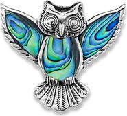 SAMUEL B. Sterling Silver & Abalone Owl Pendant