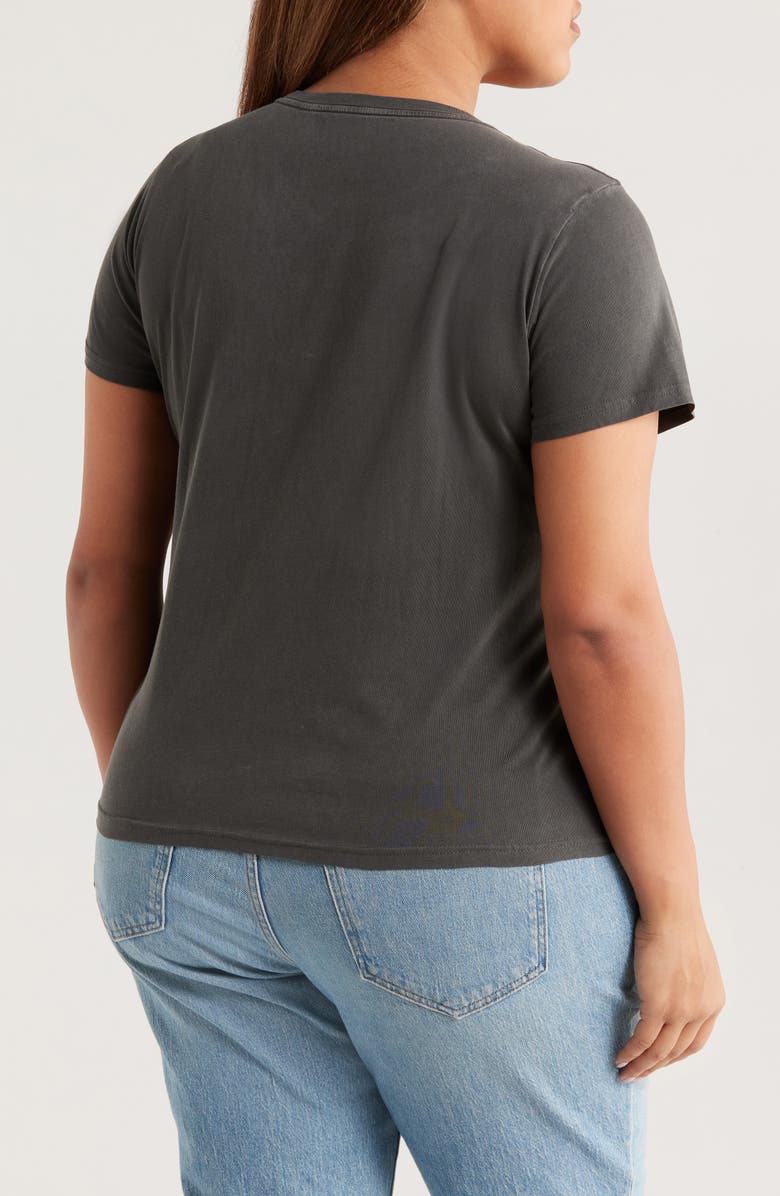 Lucky Brand Rolling Stones Floral Embroidered Hot Lips Graphic T-Shirt, Alternate, color, 