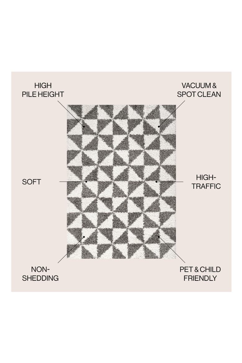 Alcudia Geometric Shag Area Rug, Alternate, color, Beige/Dark Gray