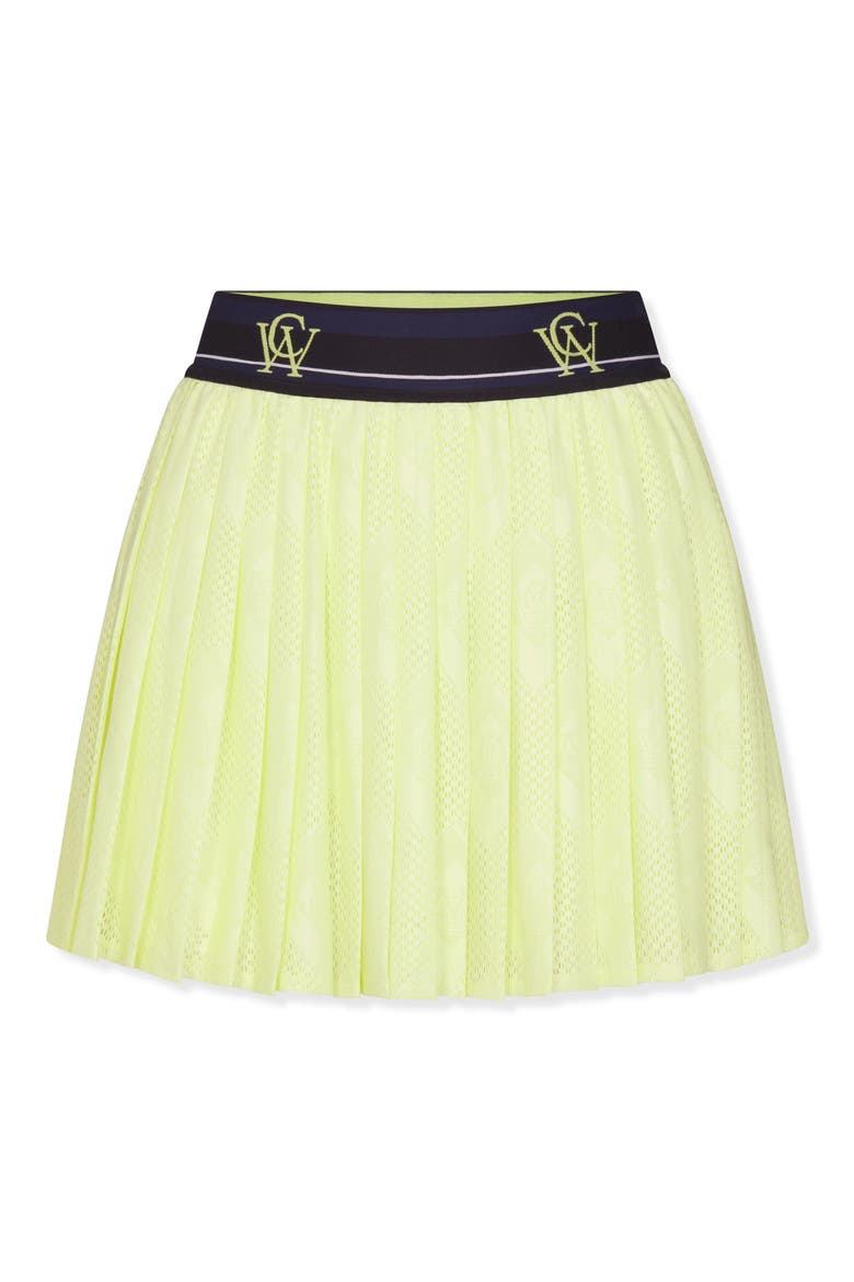 Celine Pleated Golf Miniskirt, Alternate, color, SUNNY LIME GREEN