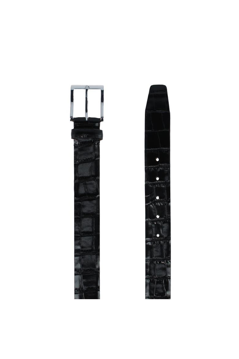 Elias Embossed Gator 35mm Leather Belt, Alternate, color, Black