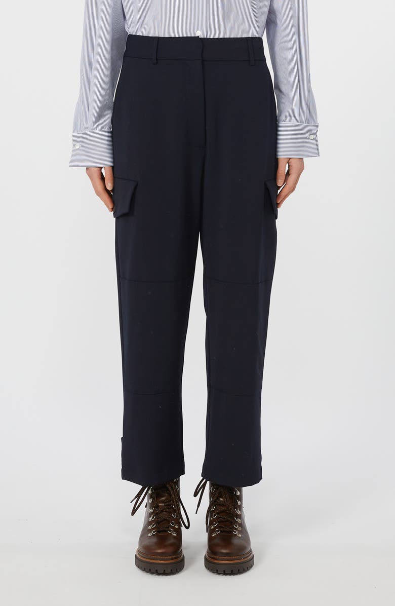 Weekend Max Mara Aprile Pleated Ankle Pants, Main, color, Navy