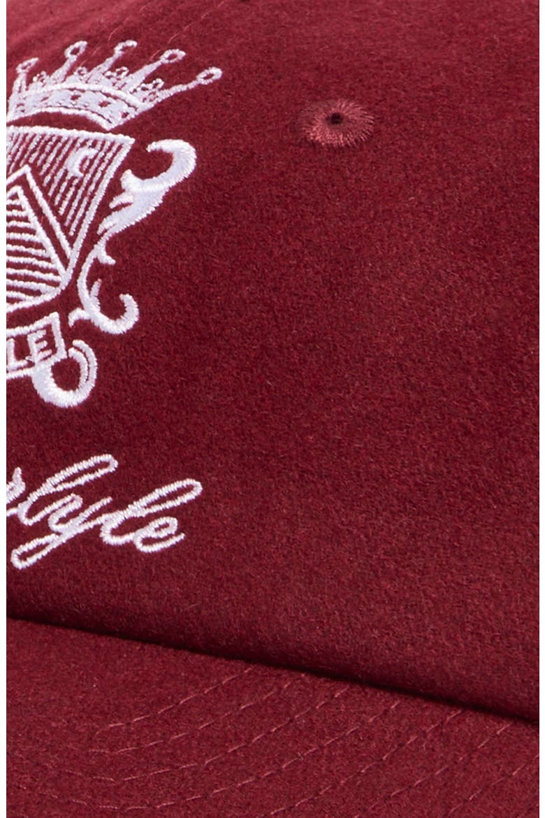 x The Carlyle Embroidered Logo Wool Baseball Cap, Alternate, color, MERLOT
