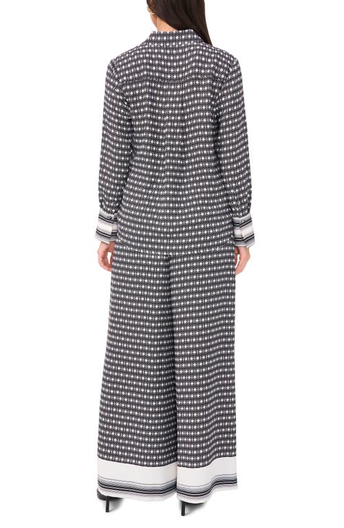 Vince Camuto Pattern Placket Shirt In Rich Black