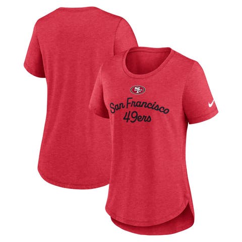 Women's Nike Scarlet San Francisco 49ers Script Tri-Blend T-Shirt